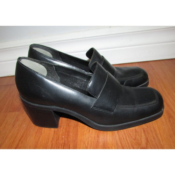 VIA MODA Leather Loafers - Block Heel - Sz 6.5 - Picture 5 of 10